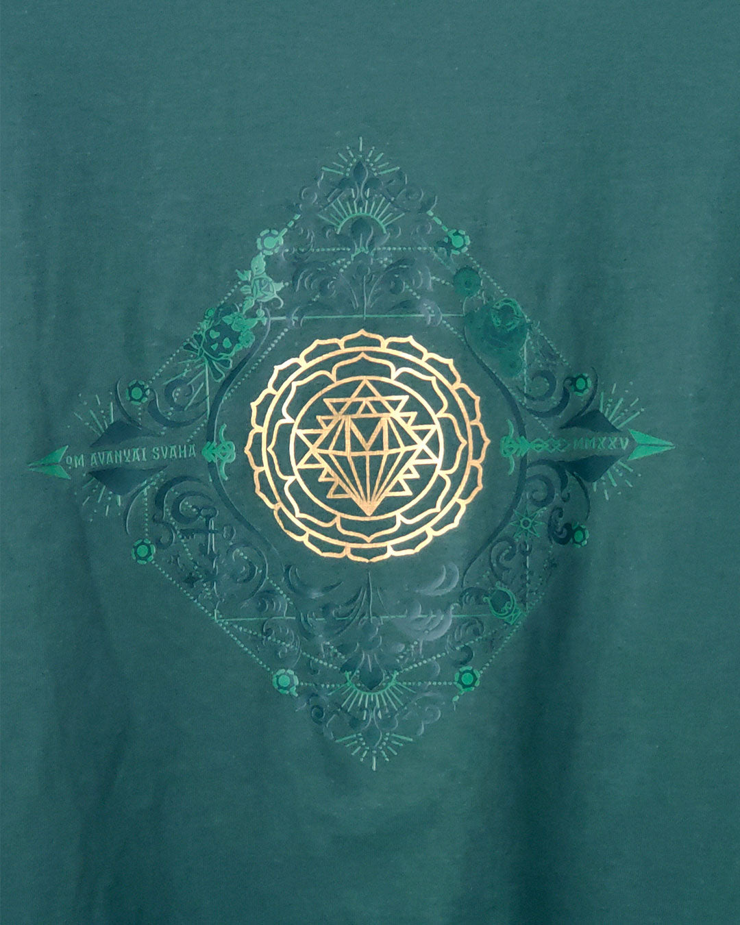 MARAKATA – The Emerald Yantra Tee – Gold Foil. Limited Edition.